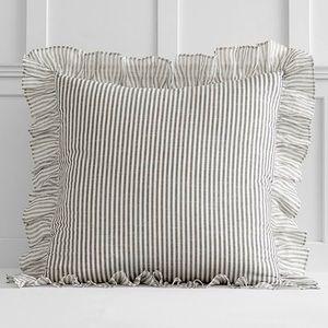Set of 3 Pottery Barn Stripe Ruffle Euro Shams